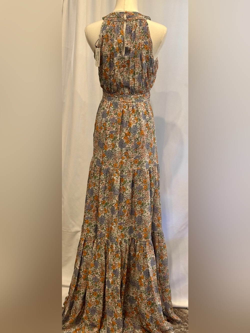 Veronica Beard NWT Floral Halter Maxi Dress Size 0 XS | Side Slit - Picture 6 of 12